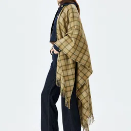 Koton Checked Front Open Shrug image 3