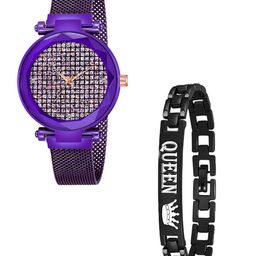 Gopal Shopcart Women Analogue Watch Gift Set GR_379_Purple_Pink Zari-image-45