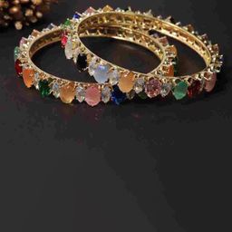 NMII Set Of 2 Zircon Diamond-Studded Kada Bangles image 4