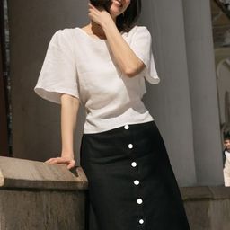 Tripursundari Fashion Maxi A-Line Denim Skirt-image-60