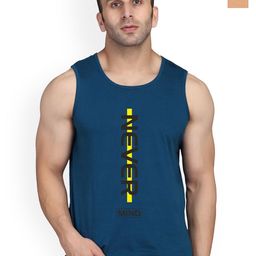 SLOWLORIS Pack Of 2 Printed Round Neck Sleeveless Bio-Wash Cotton Gym Vests-picture-19