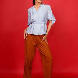 Zink London Women Loose Fit High-Rise Parallel Trousers-image-39