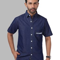 D Finish Smart Denim Half Sleeve Casual Shirt-image-61