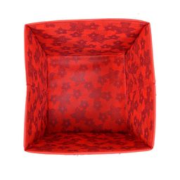 Kuber Industries Set Of 4 Red & Blue Metallic Printed Foldable Storage Cube With Handle image 3