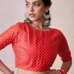 KALINI Floral Printed Block Print Saree image 4