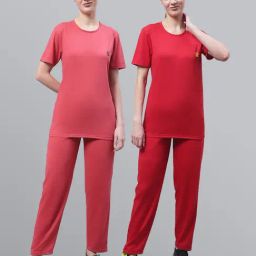 Vimal Jonney Pink & Red T-Shirt With Track Pants - Pack of 2-image-24