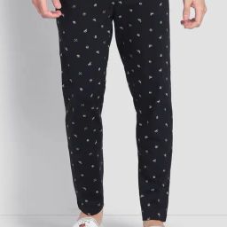 U.S. Polo Assn. Black Cotton Regular Fit Printed Lounge Pants-image-92
