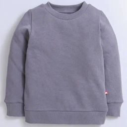 Nino Bambino Kids Grey Solid Full Sleeves Sweatshirt-image-44