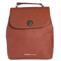 Rossa l'Vita Savannah mini Clay Brown Solid Medium Backpack-20