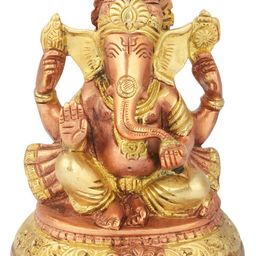 Exotic India Copper-Toned & Gold-Toned Lord Ganesha Religious Idol Showpiece-image-83
