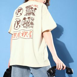 Kook N Keech Disney Women Neutral Beige Pure Cotton 90's Hollaback Poster Graphics T-shirt-image-31