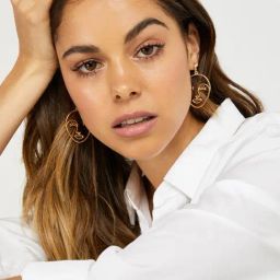 Accessorize London Golden Drop Earrings-image-56