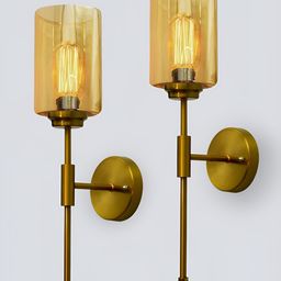 Homesake Gold-Toned Metal Cylinder Shaped Wall Lamp-image-41