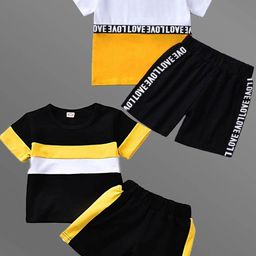 Lofn Unisex Kids Colourblocked T-shirt with Capris-image-95