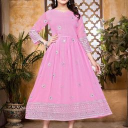NANDKASHI Embroidered Fit And Flare Ethnic Dresses-picture-11