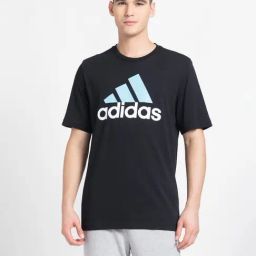 Adidas Black Regular Fit Printed Sports T-Shirt-image-67