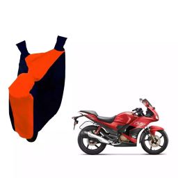 Auto Pearl Waterproof Two Wheeler Cover For Hero Karizma ZMR (Orange & Blue)-image-83