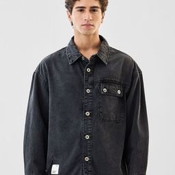 Snitch Spread Collar Pure Cotton Denim Jacket-picture-35