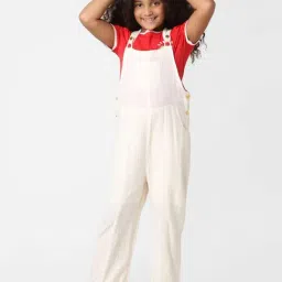 KIDS ONLY Cream Cotton Regular Fit Jumpsuit-image-40
