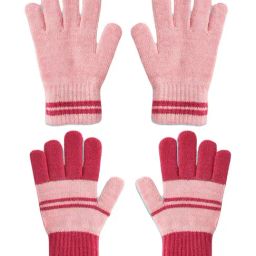 Pantaloons Junior Light Pink Striped Gloves Set - Pack of 2 (4-8Y)-image-62