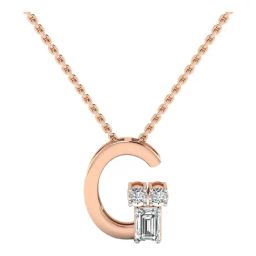 SHINE ETERNAL Lab Grown Diamond 14k (585) Rose Gold Pendant for Women-image-32