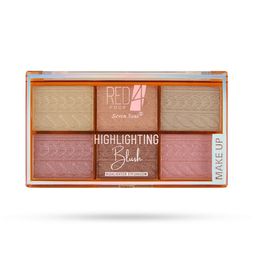 RED 4 Shimmery Effect Highlighter Eyeshadow Palette- Shade 03 image 3