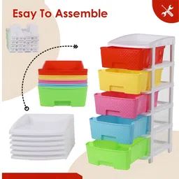 RUBOXA Red & Green Textured 5 Layer Drawer Organiser image 5
