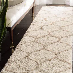 Banchmark Home Furnishings Cream-Coloured Solid Anti-Skid Woollen Carpet-picture-5