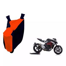 Auto Pearl Waterproof Two Wheeler Cover For MV Agusta Brutale (Orange & Blue)-image-96