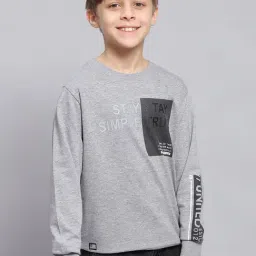Monte Carlo Kids Grey Melange Printed Full Sleeves Sweatshirt-picture-27