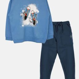 Kiddopanti Kids Blue Printed Full Sleeves Sweatshirt Set-image-28