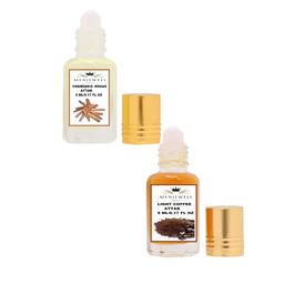 Menjewell Set Of 2 Chandan-E-Khaas & Light Coffee Attars 10ml image 3