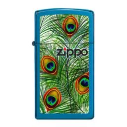 Zippo Multicolor Slim Peacock Feathers Design Brass Windproof Pocket Lighter-image-31