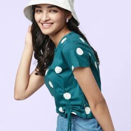 YU by Pantaloons Teal Blue Printed Top-picture-10
