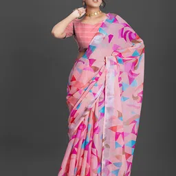 NIRMAL CREATION Abstract Printed Zari Saree image 4