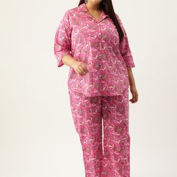 theRebelinme Plus Size Printed Cotton Shirt with Trousers-picture-15