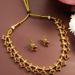 aadita Kundan-Studded Jewellery Set-17