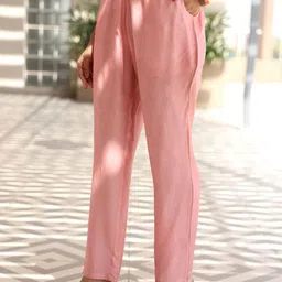 Libas Floral Yoke Design Thread Work Straight Kurta with Trousers & With Dupatta image 4