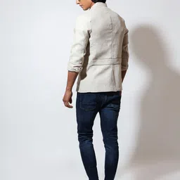 VIVEK KARUNAKARAN Men Open Front Jacket with Patchwork image 3