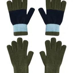 Pantaloons Junior Olive Green Solid Gloves Set - Pack of 2 (8-14Y)-picture-14