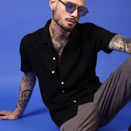 Voroxy Striped Cuban Collar Relaxed Fit Shirt-image-27