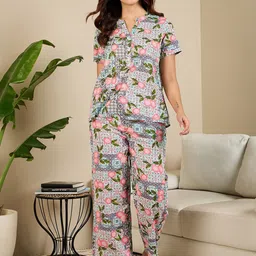 July Women Floral  Printed Pure Cotton Night suit-picture-49