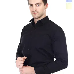 Xjarvis Men Pack Of 3 Standard Slim Fit Spread Collar Solid Formal Shirts-image-72