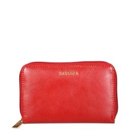 SASSORA Red Solid Rfid Zip Around Wallet for Women-14