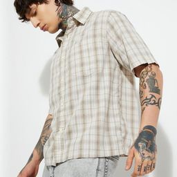 max Tartan Checks Checked Pure Cotton Casual Shirt-image-57