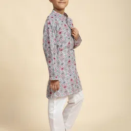 Pro-Ethic STYLE DEVELOPER Boys Printed Regular Pure Cotton Kurta with Pyjamas image 3