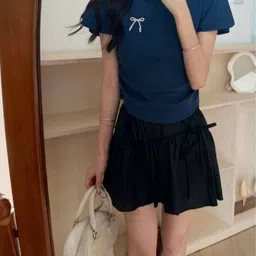 KPOP Boat Neck Short Sleeves Flared Sleeves Regular Top-image-70