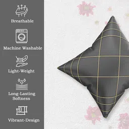 RUBOXA Grey Set of 7 Checked Square Cushion Covers image 5