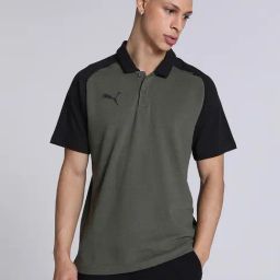 Puma Green Cotton Regular Fit Colour Block Sports Polos-10
