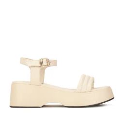 Bata Women's Beige Back Strap Wedges-image-44